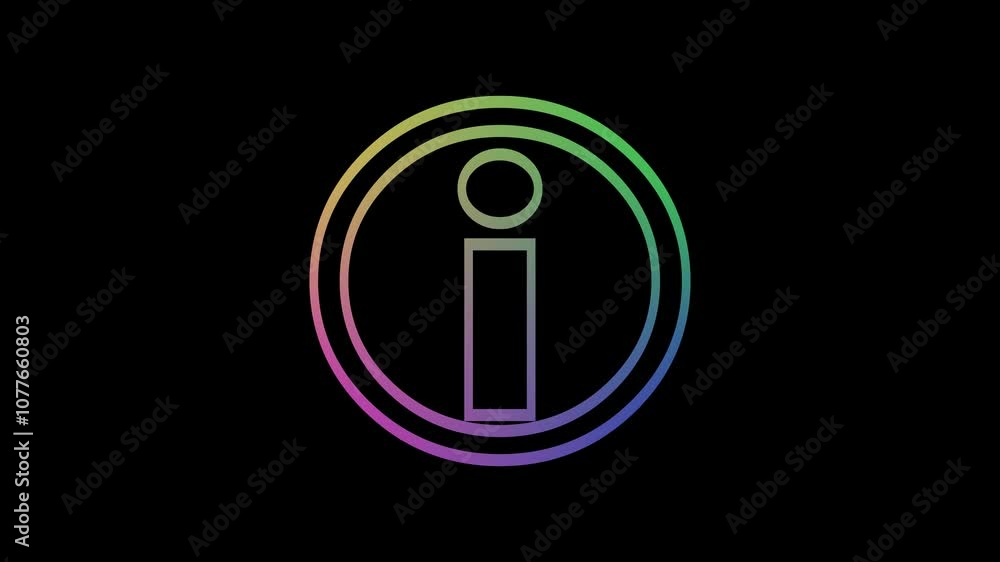 Information icon flat icon animation black background Information icon flat icon animation black background