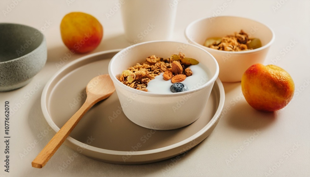 Yogurt parfait with granola and fruit Yogurt parfait with granola and fruit