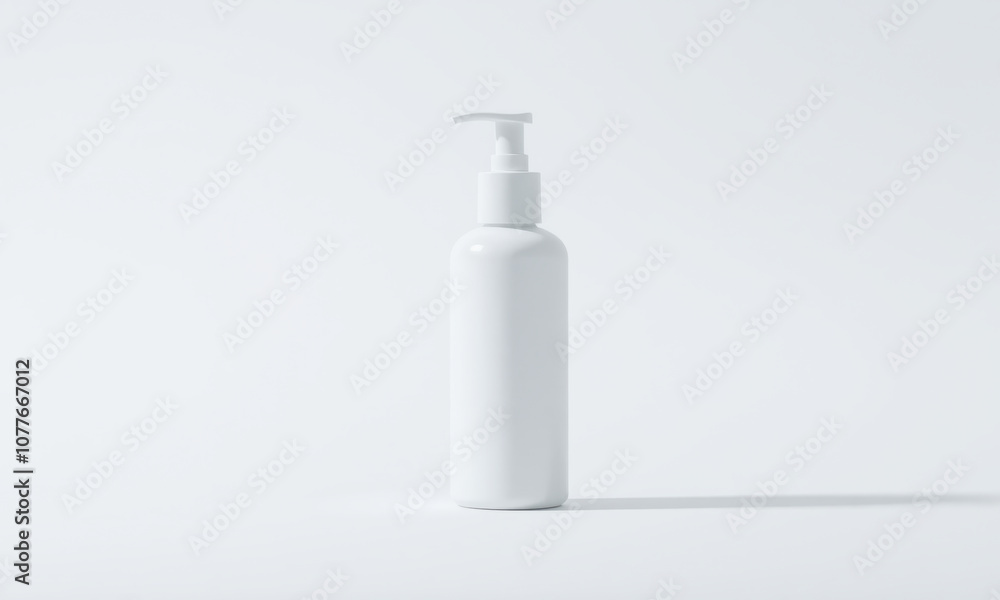plain white mockup bottle for facial cleanser on white background, showcasing minimalist design. Ideal for product presentations and advertising plain white mockup bottle for facial cleanser on white background, showcasing minimalist design. Ideal for product presentations and advertising