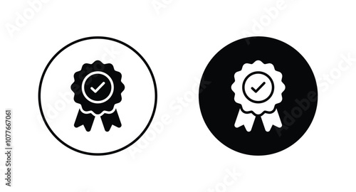 Approval , verified, quality symbol. Certified, qualified medal icon vector.