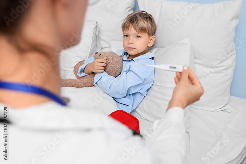 Little boy ill with chicken...