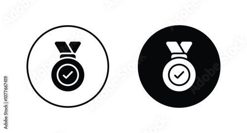 Approval , verified, quality symbol. Certified, qualified medal icon vector.