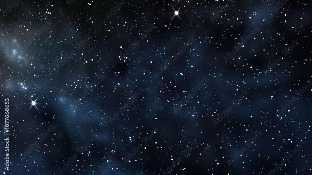 Obraz premium Panorama_with_many_stars_in_sky