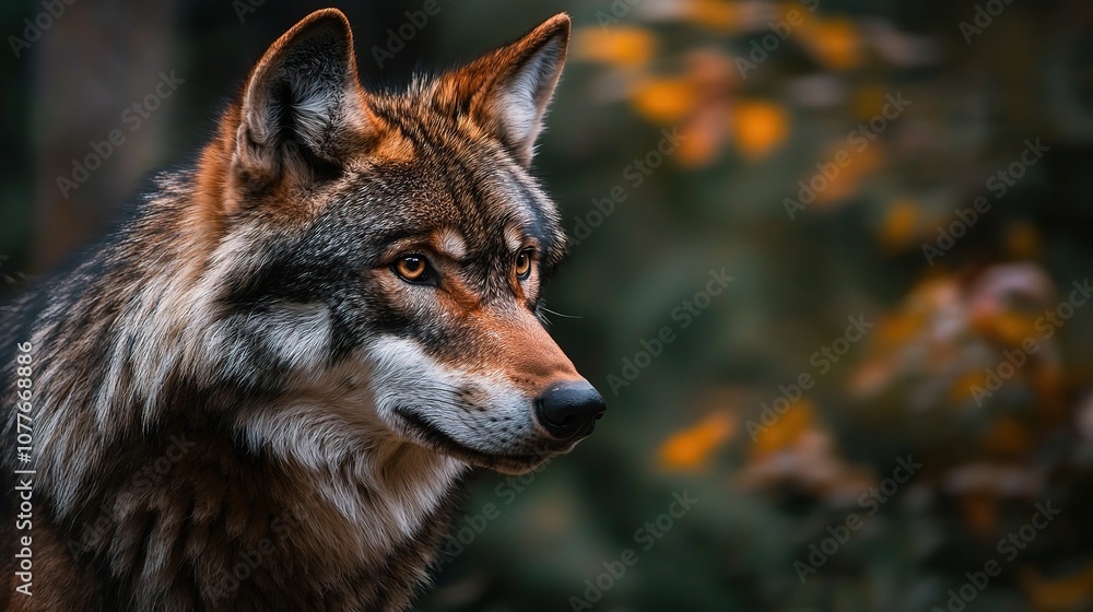 Fototapeta premium Majestic Canadian Wolf Isolated on White Background, Captivating Details of Fur and Expression, Perfect for Nature and Wildlife Themes