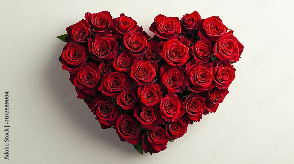A Heart-Shaped Arrangement of Red Roses A Heart-Shaped Arrangement of Red Roses