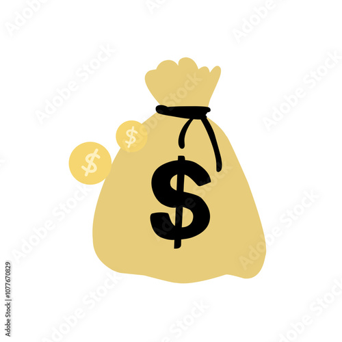 money bag flat vector icon