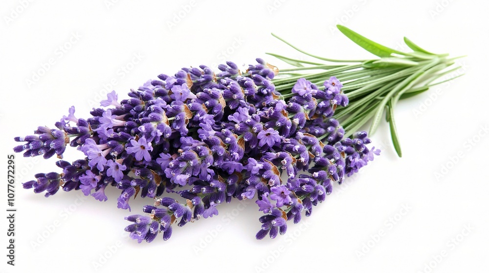 Close-Up of Fragrant Lavender Flowers Isolated on a White Background, Perfect for Wellness, Aromatherapy, and Floral Designs with Vibrant Purple Colors Close-Up of Fragrant Lavender Flowers Isolated on a White Background, Perfect for Wellness, Aromatherapy, and Floral Designs with Vibrant Purple Colors