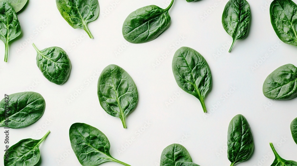 Fresh Spinach Leaves Isolated on a White Background Perfect for Healthy Food Designs, Recipes, Nutrition Articles, and Culinary Presentations Fresh Spinach Leaves Isolated on a White Background Perfect for Healthy Food Designs, Recipes, Nutrition Articles, and Culinary Presentations