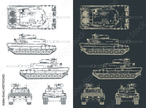 Leopard 2 german tank blueprints