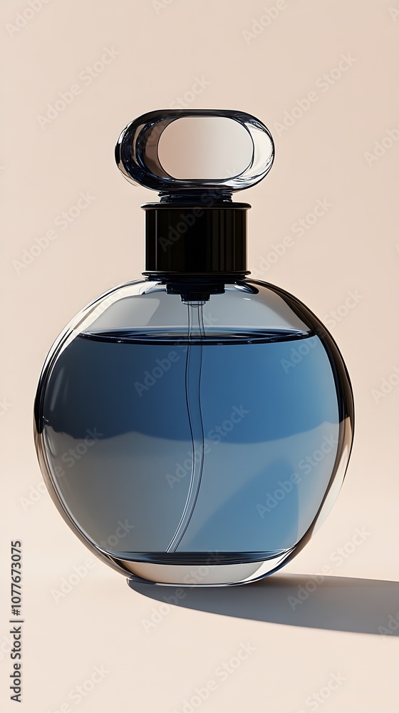 Elegant Blue Perfume Bottle Arranged With Mirrors Reflecting Light and Shadows for Stylish Home Décor and Cosmetic Displays Elegant Blue Perfume Bottle Arranged With Mirrors Reflecting Light and Shadows for Stylish Home Décor and Cosmetic Displays