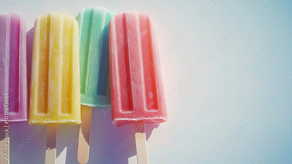 Colorful Popsicles Displayed on a Clean White Background Illustrating Delicious Summer Treats Ideal for Refreshing Desserts and Vibrant Food Photography Colorful Popsicles Displayed on a Clean White Background Illustrating Delicious Summer Treats Ideal for Refreshing Desserts and Vibrant Food Photography