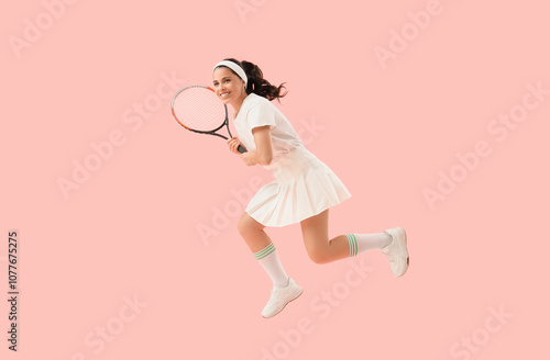 Young female tennis player ...