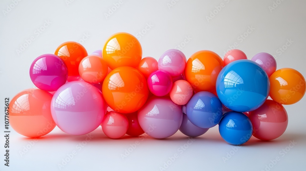 Colorful arrangement of vibrant balloons Colorful arrangement of vibrant balloons