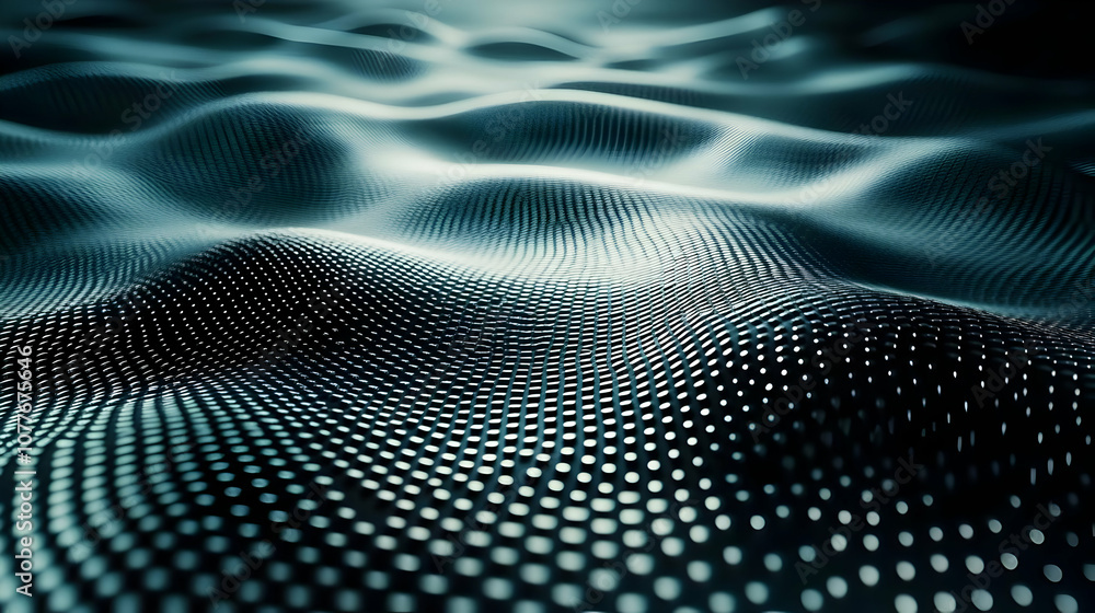 Abstract 3D Background with Wavy Pattern and Dots Abstract 3D Background with Wavy Pattern and Dots