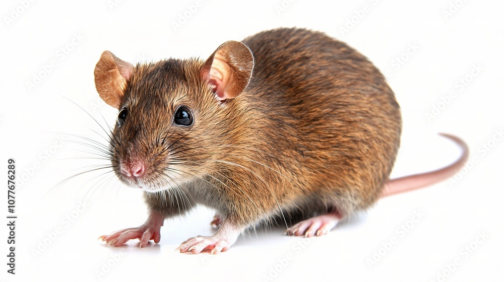 Curious rodent standing upright on its back feet, showcasing its inquisitive nature and unique features against a clean, neutral background for diverse uses. Curious rodent standing upright on its back feet, showcasing its inquisitive nature and unique features against a clean, neutral background for diverse uses.