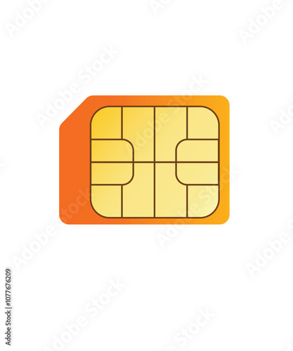 Sim card chip card isolated on white background. vector illustration stock illustration