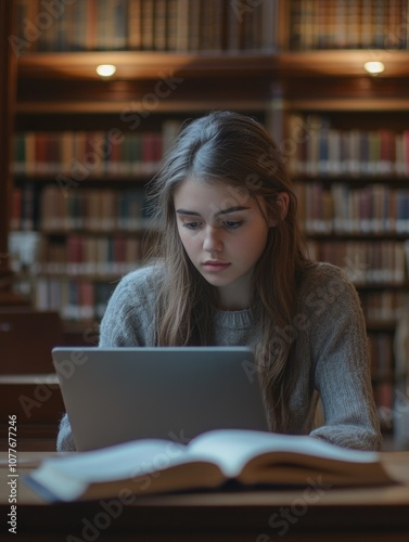 Studying in a Library