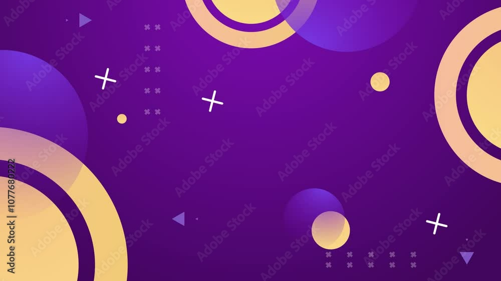 abstract background with overlapping geometric elements and gradient in purple and yellow seamless 4k video background motion pop art design abstract background with overlapping geometric elements and gradient in purple and yellow seamless 4k video background motion pop art design