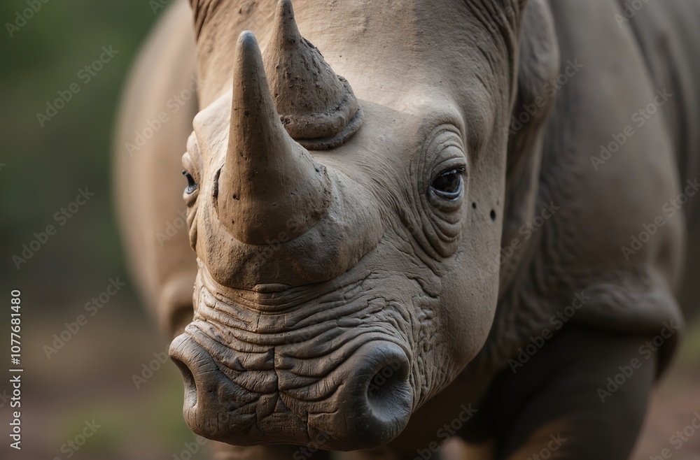 Fototapeta premium white rhino close up