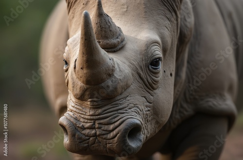 white rhino close up