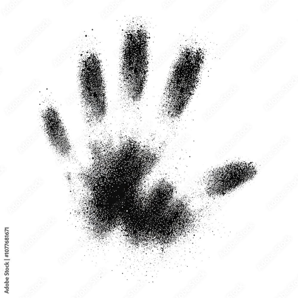 Abstract Handprint Particle Design White on Black High Resolution Abstract Handprint Particle Design White on Black High Resolution