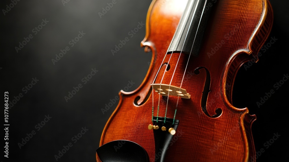 Close-up of a Violin with a Black Background Close-up of a Violin with a Black Background