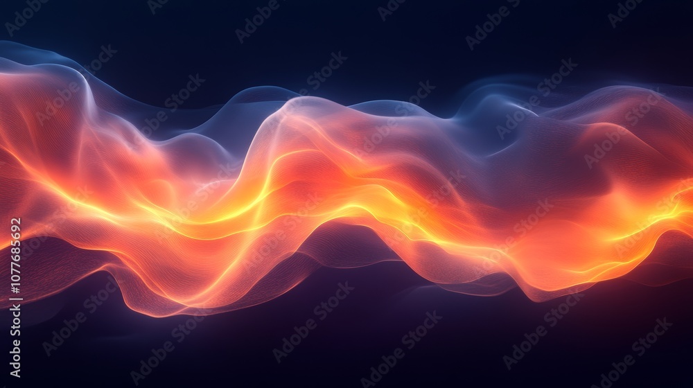 Abstract luminous waves on dark background Abstract luminous waves on dark background