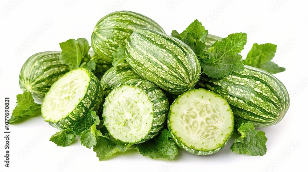 Fresh Green Cucumbers Isolated on White Background with Mint Leaves, Ideal for Healthy Eating, Cooking, and Nutrition-enhancing Recipes, Perfect for Stock Photography Use Fresh Green Cucumbers Isolated on White Background with Mint Leaves, Ideal for Healthy Eating, Cooking, and Nutrition-enhancing Recipes, Perfect for Stock Photography Use