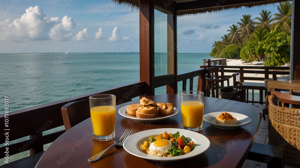 Fototapeta premium restaurant on the sea
