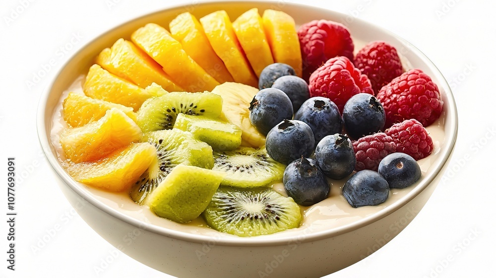 Vibrant and Delicious Healthy Smoothie Bowl Topped with Fresh Fruits Including Mango, Kiwi, and Berries for a Nutritious Breakfast or Snack Delight Vibrant and Delicious Healthy Smoothie Bowl Topped with Fresh Fruits Including Mango, Kiwi, and Berries for a Nutritious Breakfast or Snack Delight