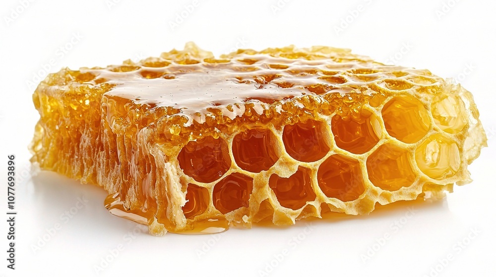 Close-Up of a Dripping Honeycomb Piece with Golden Honey Spill for Creative Food and Nature Themes in Photography Close-Up of a Dripping Honeycomb Piece with Golden Honey Spill for Creative Food and Nature Themes in Photography