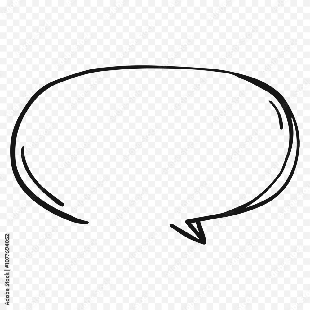 Fototapeta premium Hand drawn speech bubble doodle drawing illustration on a white
