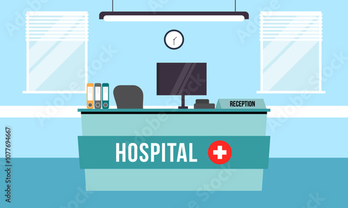 Hospital reception concept illustration vector