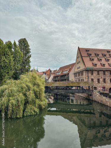 Hangmans Bridge Henkersteg  in the center of the old town of Nuremberg. photo