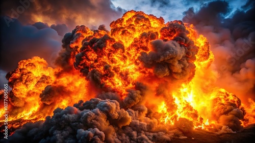 Dramatic, panoramic views of smoke and fire in motion.