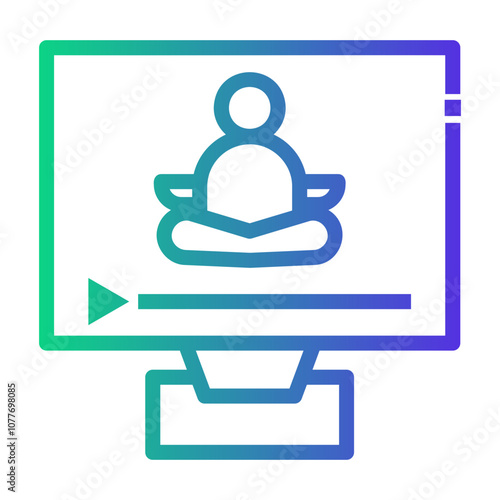online yoga Line Gradient Icon