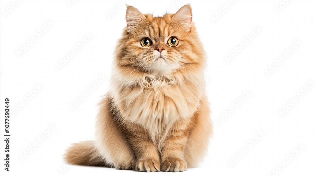 adorable, lovely persian cat in white background adorable, lovely persian cat in white background