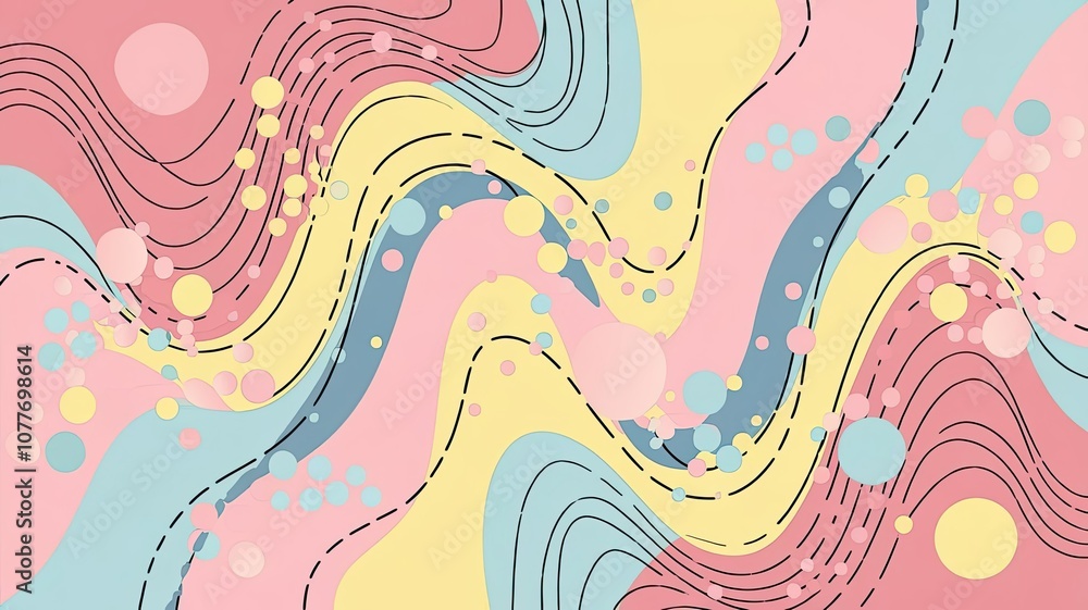 Fototapeta premium abstract background with pastel colors and wavy