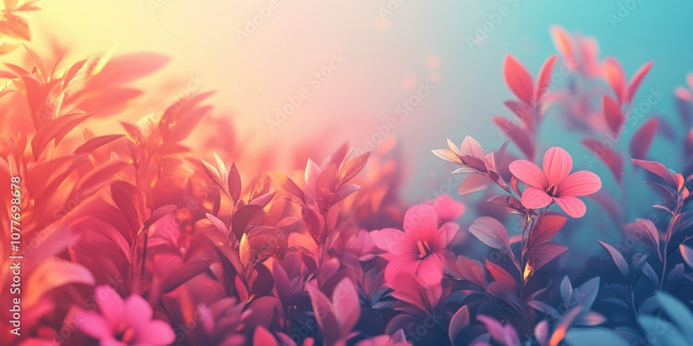 Soft Focus Flower Field on a Sunny Day Soft Focus Flower Field on a Sunny Day