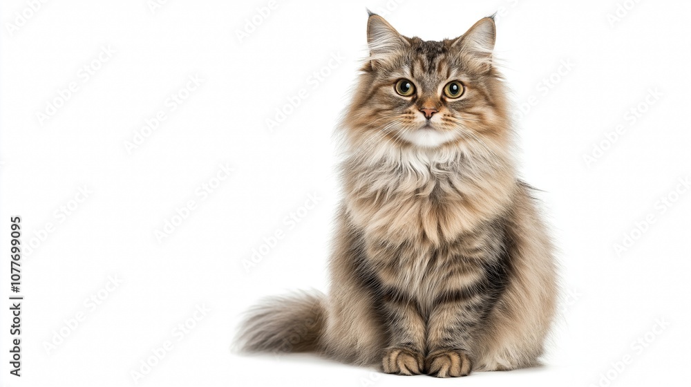 Fototapeta premium adorable, lovely persian cat in white background