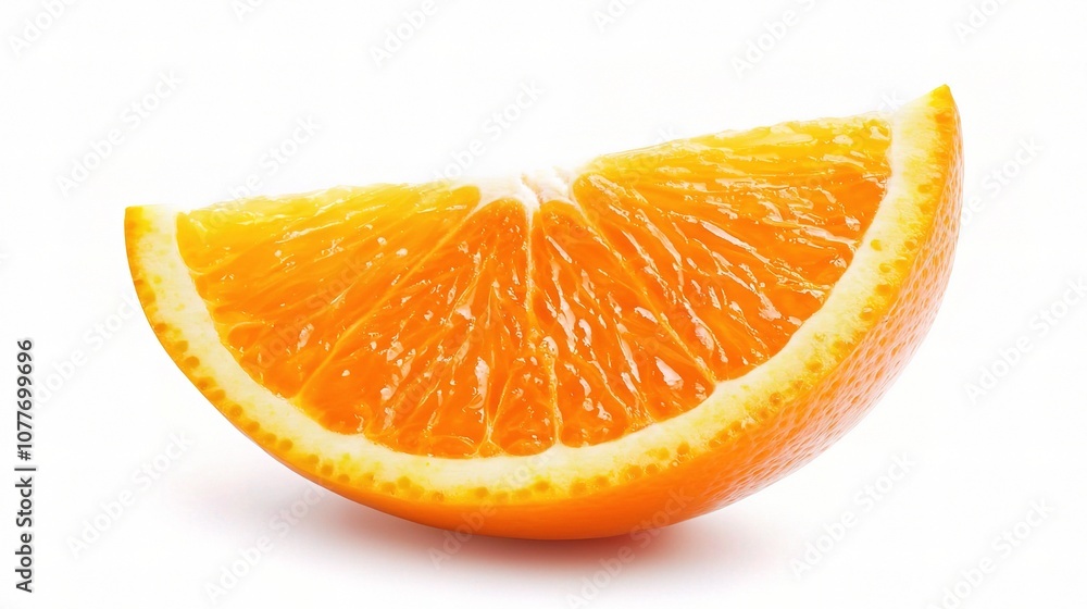 Fresh and Juicy Orange Slice Isolated on White Background Perfect for Health and Wellness Themes, Culinary Arts, and Creative Food Presentations Fresh and Juicy Orange Slice Isolated on White Background Perfect for Health and Wellness Themes, Culinary Arts, and Creative Food Presentations