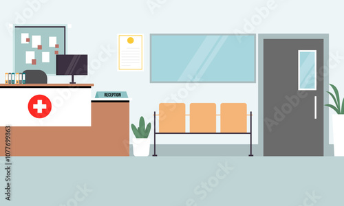 Hospital reception concept illustration vector