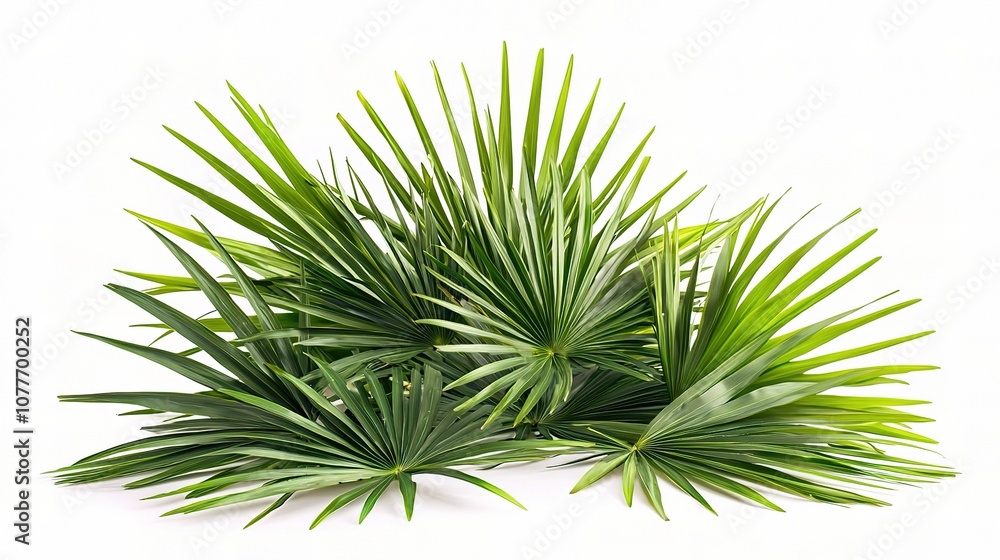 Lush Green Palm Leaves Isolated on a White Background, Perfect for Tropical and Nature-Themed Designs and Illustrations in High Resolution Lush Green Palm Leaves Isolated on a White Background, Perfect for Tropical and Nature-Themed Designs and Illustrations in High Resolution