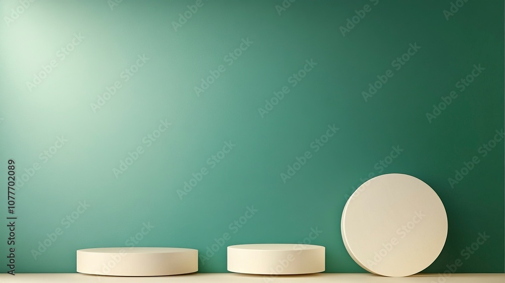 soft product plaacement podium with a dark green and cream smooth gradient background,generative ai soft product plaacement podium with a dark green and cream smooth gradient background,generative ai