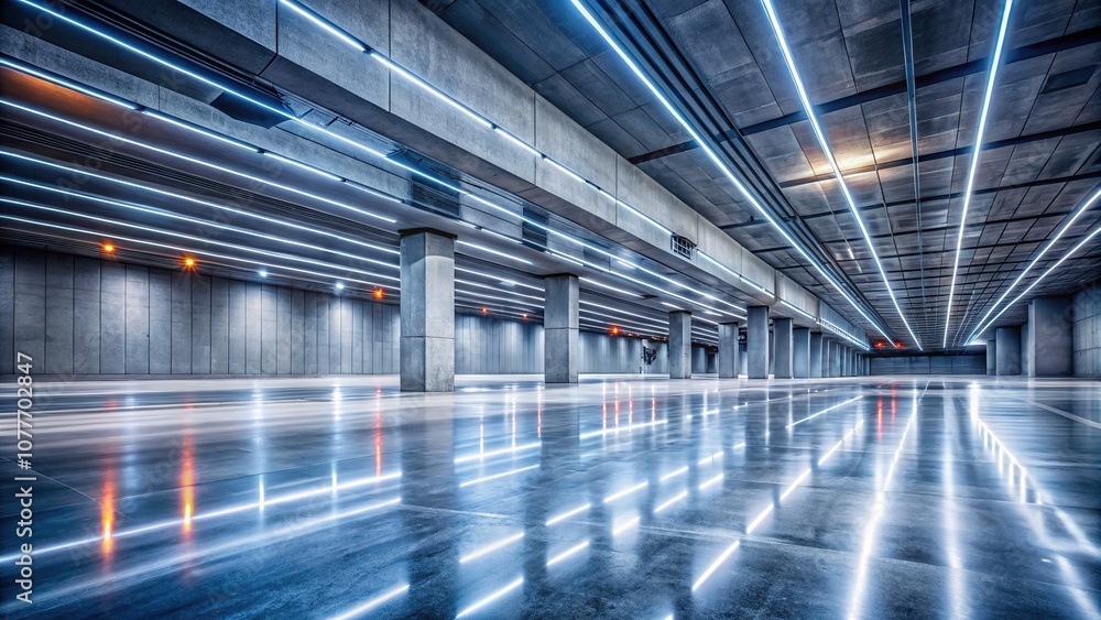Long exposure captures a smooth, urban concrete floor's texture. Long exposure captures a smooth, urban concrete floor's texture.