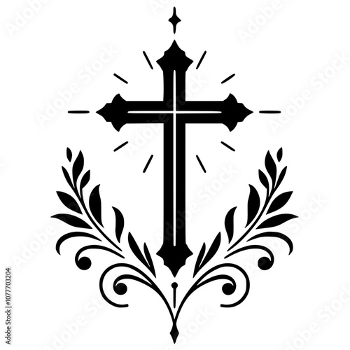 Elegant cross silhouette