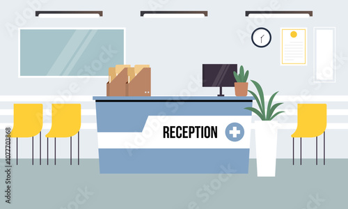 Hospital reception concept illustration vector