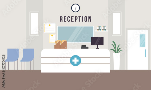 Hospital reception concept illustration vector