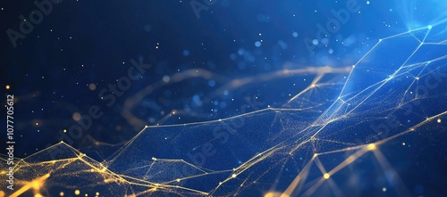 Abstract Blue and Gold Digital Network Background