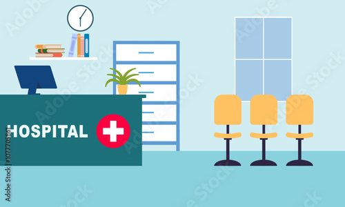Hospital reception concept illustration vector